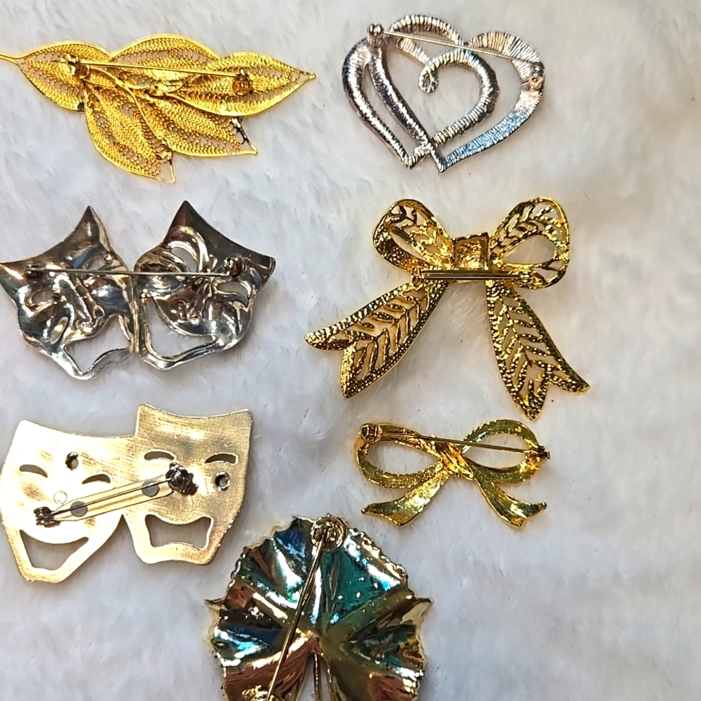 šVintange Elegant Gold and Silver Brooch Lot - Picture 2 of 14